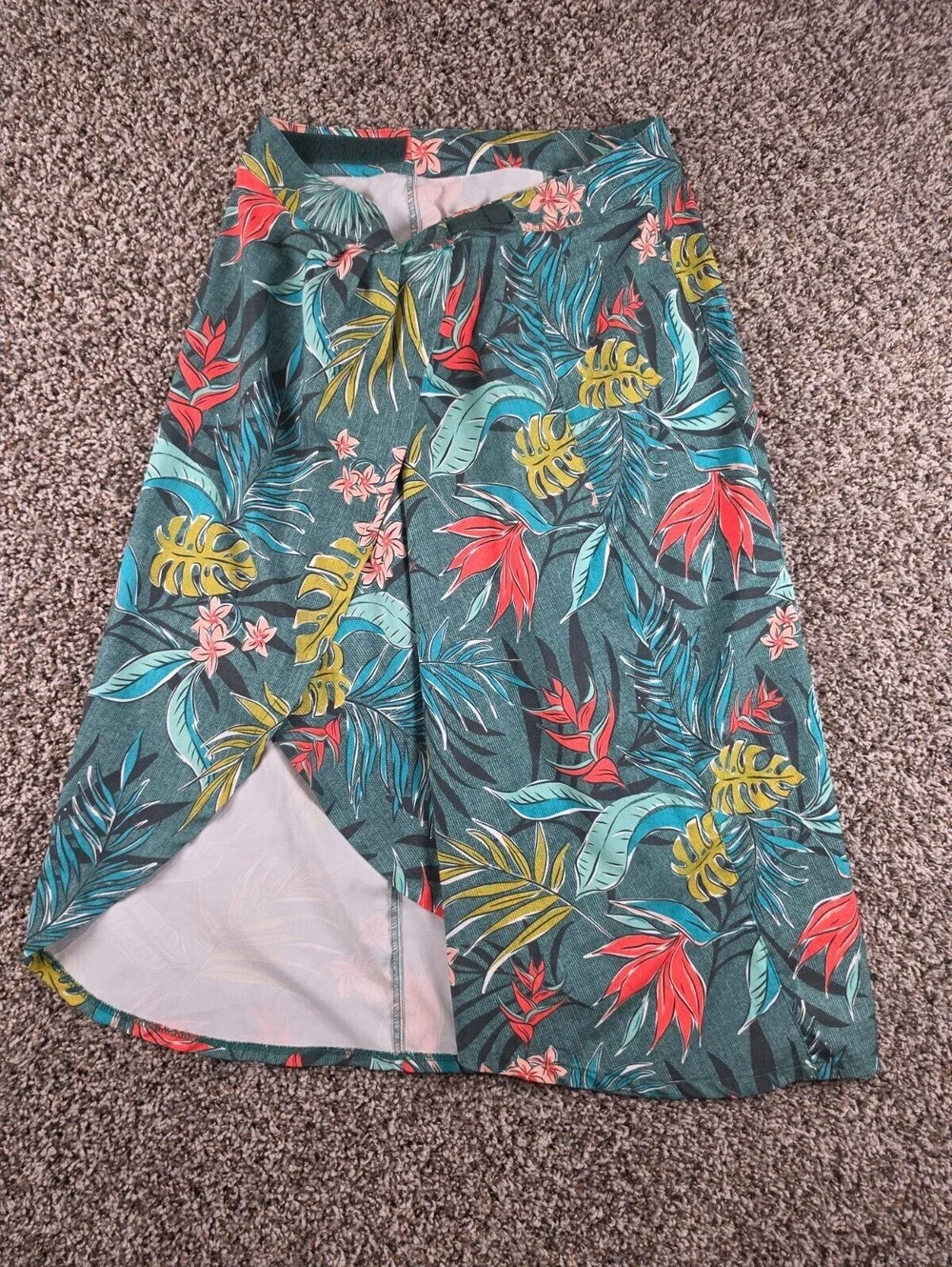 Ripskirts Hawaii Womens Sz XS Teal Blue bright tropical wrap skirt